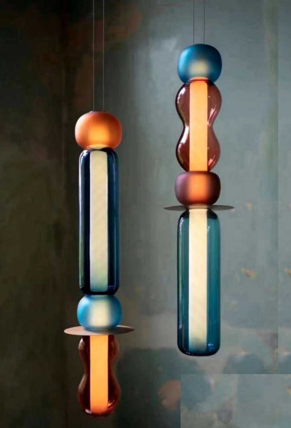 Light House Metal+Glass With Blue+Red+Red+Blue Finish