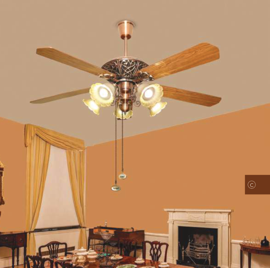 Fanzart VICTORIA Red Brass Fan