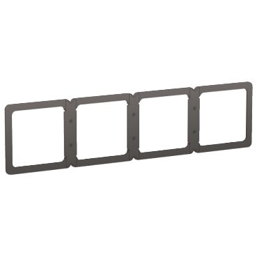 Schneider AvatarOn 4 Gang Blacket/Frame Dark Grey (Pack of 1)