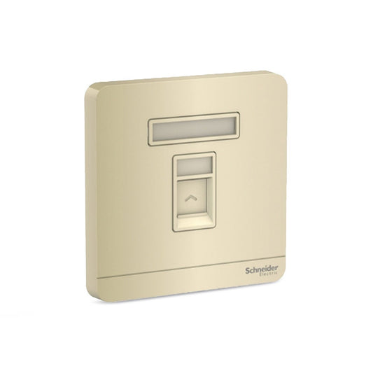 Schneider AvatarOn 1 Gang Telephone Socket, Shuttered Wallplate Wine Gold (Pack of 1)