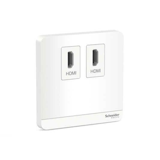 Schneider AvatarOn 2 Gang HDMI+HDMI, Keystone on Wallplate White (Pack of 1)