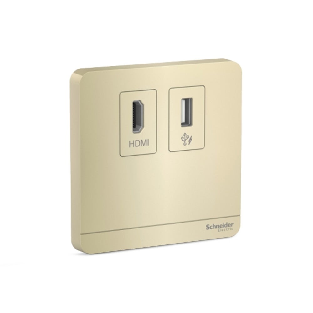 Schneider AvatarOn HDMI + USB Socket Wine Gold (Pack of 8)