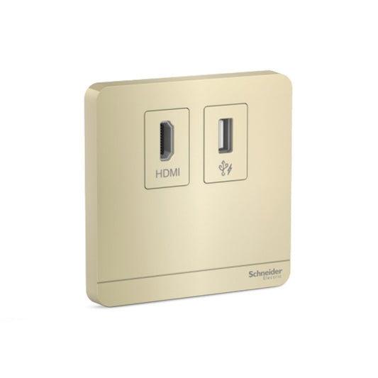 Schneider AvatarOn HDMI + USB Socket Wine Gold (Pack of 8)