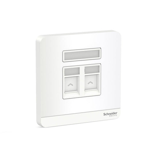 Schneider AvatarOn 2G Tel Socket, Shuttered Wallplate White (Pack of 1)